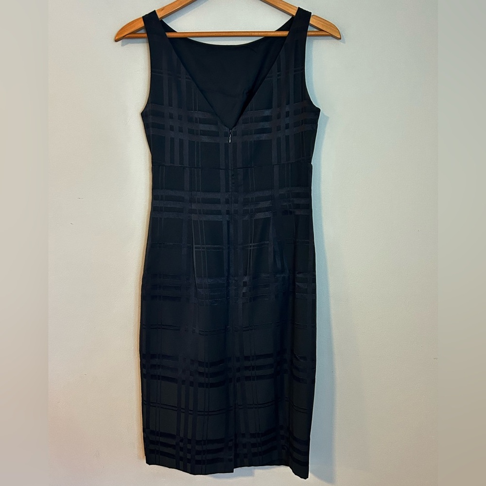 Anne Klein Black Sleeveless Plaid Sheath Dress – Size 4 - Picture 5 of 6